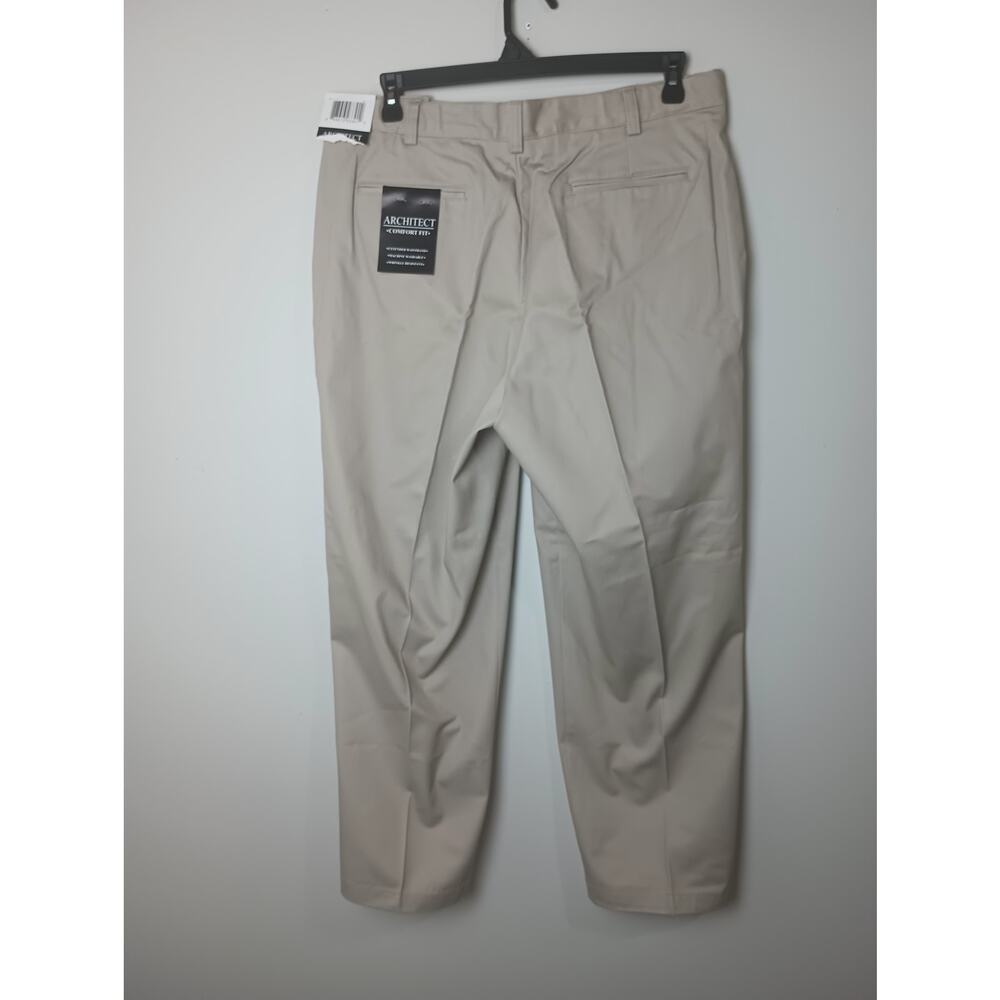 Vtg Architect Flat Front Dress Slacks Pants Men's 38x29 NWT Tan‎ Pockets